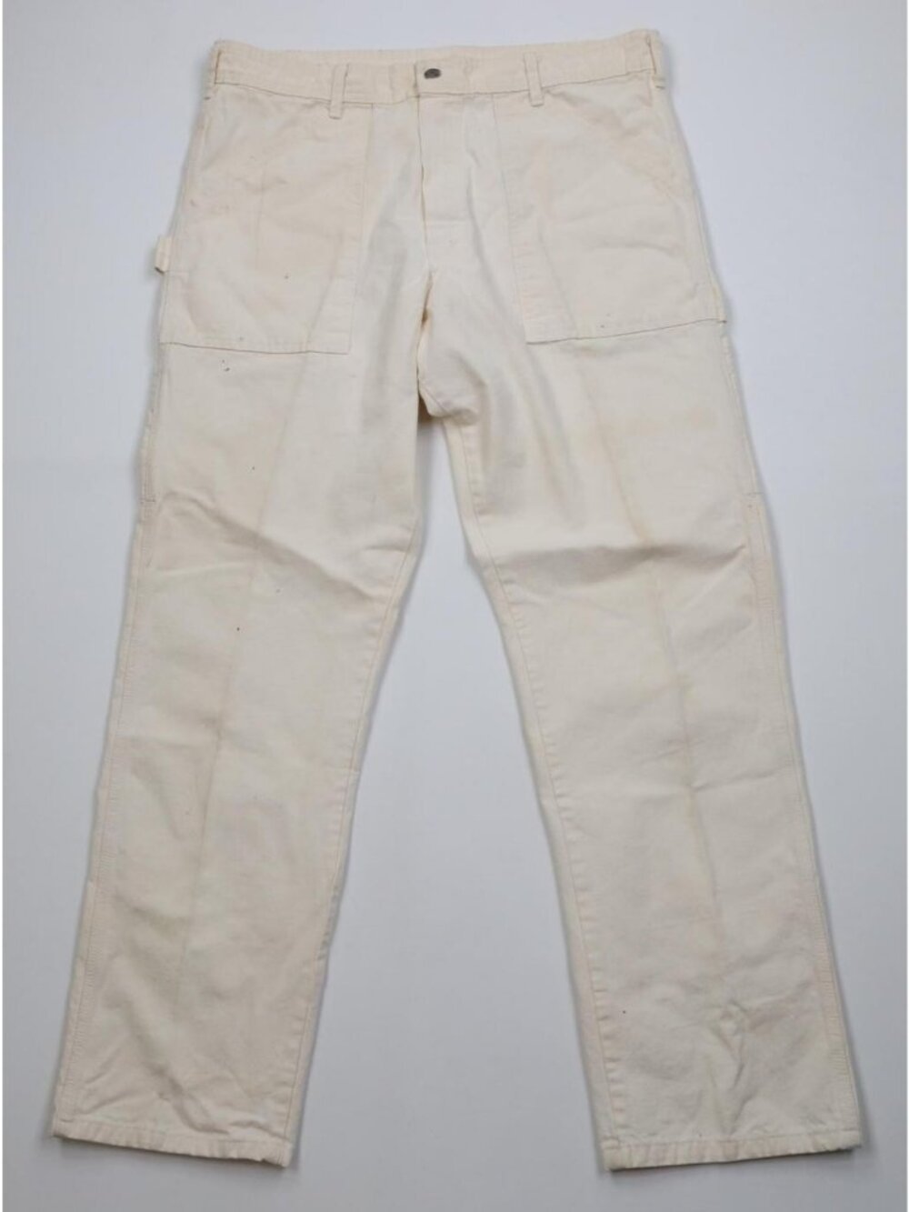 Vtg 80s 90s Streetwear Mens 38x33 Distressed Utility Painters Pants Cream USA